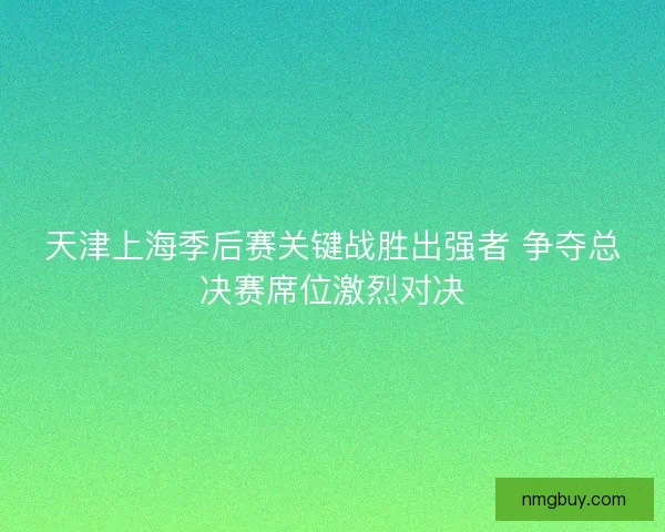 天津上海季后赛关键战胜出强者 争夺总决赛席位激烈对决